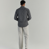 Solid Black Cotton Shirt – Regular Fit Full Sleeves | Classic Minimal Style