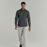 Solid Black Cotton Shirt – Regular Fit Full Sleeves | Classic Minimal Style