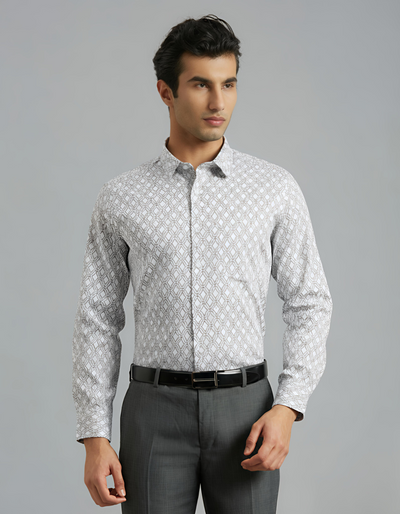 Plain White Cotton Shirt – Regular Fit Full Sleeves