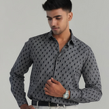 Solid Black Cotton Shirt – Regular Fit Full Sleeves | Classic Minimal Style