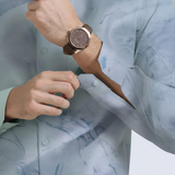 Leaf Bloom Mist Green Printed Shirt – Full Sleeves, Regular Fit | Soft Cotton Casualwear for Men