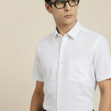Solid White Cotton Shirt – Regular Fit Full Sleeves