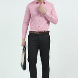Solid Pink Cotton Shirt – Regular Fit Full Sleeves