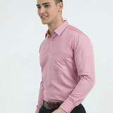 Solid Pink Cotton Shirt – Regular Fit Full Sleeves