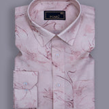 Rose Quartz Light Pink Nylon-Viscose Shirt for Men – Premium Regular Fit, Solid Color, Full Sleeves, Soft Lightweight Fabric for Smart Casual Wear