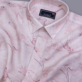 Rose Quartz Light Pink Nylon-Viscose Shirt for Men – Premium Regular Fit, Solid Color, Full Sleeves, Soft Lightweight Fabric for Smart Casual Wear