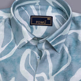 MistMint Pastel Green Club Shirt – Viscon Nylon Blend, Regular Fit, Full Sleeves | Soft Party-Ready Men’s Shirt