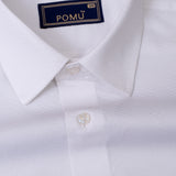 RoyalWhite Giza Cotton Shirt – Premium Breathable Fabric, Temperature-Control, Half Sleeves, Cuban Collar | Classic White Shirt for Men
