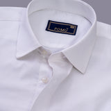 RoyalWhite Giza Cotton Shirt – Premium Breathable Fabric, Temperature-Control, Half Sleeves, Cuban Collar | Classic White Shirt for Men