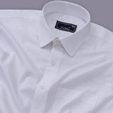 RoyalWhite Giza Cotton Shirt – Premium Breathable Fabric, Temperature-Control, Half Sleeves, Cuban Collar | Classic White Shirt for Men