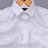 RoyalWhite Giza Cotton Shirt – Premium Breathable Fabric, Temperature-Control, Half Sleeves, Cuban Collar | Classic White Shirt for Men